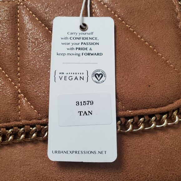 Urban Expressions Crossbody Purse with GOLD Chain Strap - DARK BROWN NWT - Picture 4 of 6